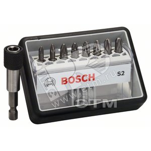 Набор бит Extra Hard 8 шт Robust Line Pz1/2/3 25 мм + держатель | 2607002561 | BOSCH - BOSCH
