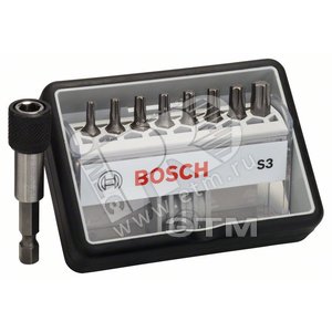 Набор бит Extra Hard 8 шт Robust Line T10/15/20/25/30/40 25 мм + держатель | 2607002562 | BOSCH - BOSCH