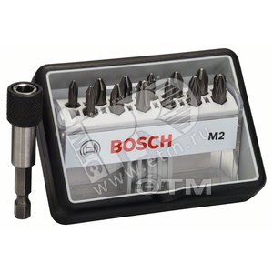Набор бит Extra Hard 12 шт Robust Line Ph/Pz 25 мм + держатель | 2607002564 | BOSCH - BOSCH