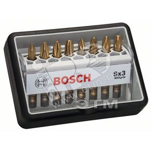 Набор бит Max Grip 8 шт Robust Line Ph1/2/3+Pz1/2/3 49 мм | 2607002572 | BOSCH