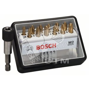 Набор бит Max Grip 12 шт Robust Line Ph/Pz 25 мм + держатель | 2607002578 | BOSCH