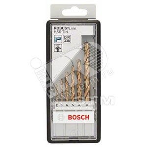 Набор сверл HSS-TiN 6 шт Robust Line D2-8 | 2607010530 | BOSCH - BOSCH