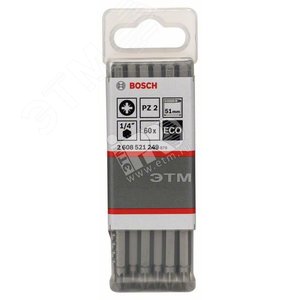 Бита 60шт Pz2 51MM ECO | 2608521249 | BOSCH