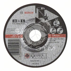 Отрезной обдирочный круг 3-в-1 125x2.5x22.23мм, прямой | 2608602389 | BOSCH - BOSCH