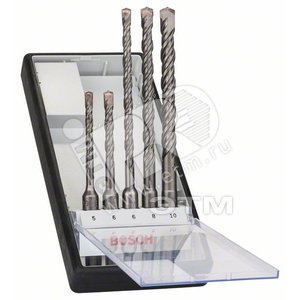 Набор буров Robustline SDS plus-5, 5шт. 5/6 x 115мм; 6/8/10 x 165мм | 2607019927 | BOSCH - BOSCH