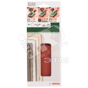 10 ШЛИФЛИСТОВ   93x230 ММ К 120 Д. - BOSCH