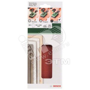 10 ШЛИФЛИСТОВ   93x230 ММ К 180 Д. - BOSCH