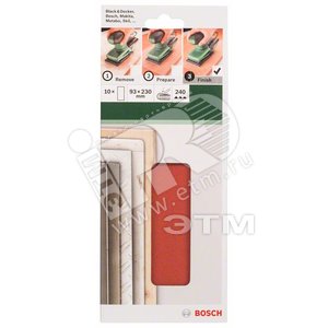 10 ШЛИФЛИСТОВ   93x230 ММ К 240 Д. - BOSCH