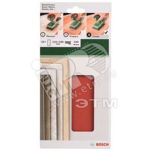 10 ШЛИФЛИСТОВ   115x230 ММ К 240 Д. - BOSCH