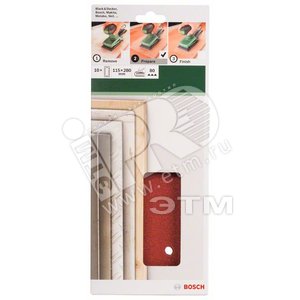 10 ШЛИФЛИСТОВ   115x280 ММ К 80 Д. - BOSCH