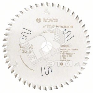 Диск циркулярный 165x20x48T Top Precision Best for Wood (2.608.642.384) - BOSCH