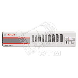 Набор 9 ударных головок 7-19мм, 3/8", 63мм | 2608551099 | BOSCH - BOSCH