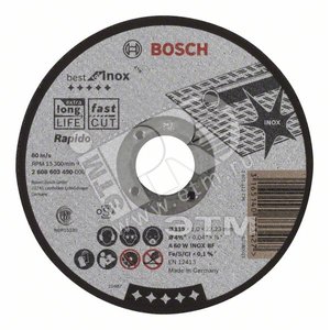 Отрезной круг Best for INOX 115x1,0мм, прямой | 2608603490 | BOSCH