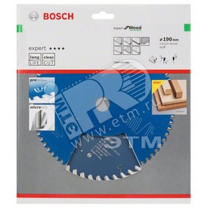Диск циркулярный Expert for Wood 190x30x2.6/1.6x48T (2.608.644.049) - BOSCH