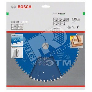 Цирк диск Expert for Wood 270x30x2.8/1.8x60T - BOSCH