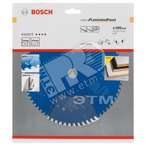 Диск циркулярный 190x20x2.6/1.6x60T (2.608.644.129) - BOSCH
