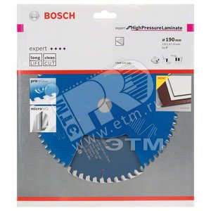 Цирк диск Expert for HPLam 190x30x2.6/1.6x56T - BOSCH