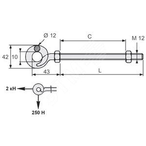 Крюк-болт BQC 12-250 - SICAME