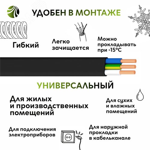 Кабель силовой ВВГнг(А)-LS 3х4пл -0.66 без        заполнения ТРТС - фото 7