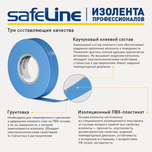 Изолента Safeline 19/25 белый - фото 12