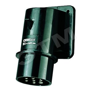 Вилка панельная приборная 16А 6P+E IP44