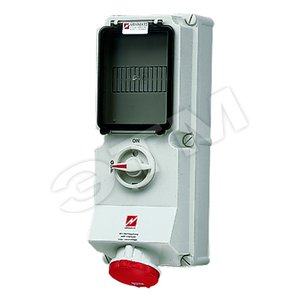 Розетка настенная механическая блокировка отсек под модульное оборудование DUO 32А 3Р+N+E IP44