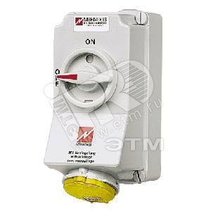 Розетка настенная механическая блокировка DUO 16А 2Р+E IP44