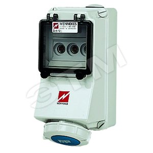 Розетка настенная держатель предохранителей 16А 2Р+E IP67 (7084) - Mennekes