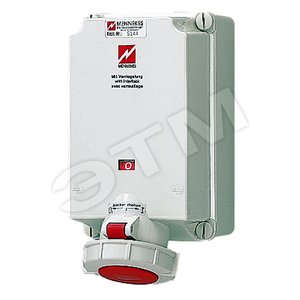 Розетка настенная механическая блокировка DODSCH 63А 3Р+E IP55 - Mennekes