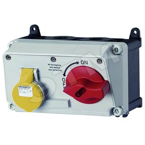 Розетка настенная механическая блокировка DUO 32А 2Р+E IP44 - Mennekes
