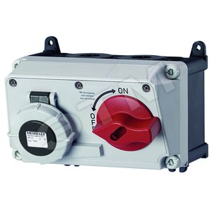 Розетка настенная механическая блокировка DUO 16А 3Р+E IP67