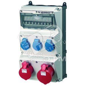 Комбинация розеток AMAXX 3хSCHUKO16А 1хСЕЕ16А5п 1х - Mennekes