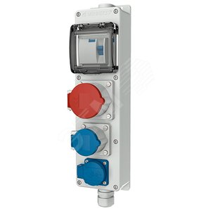 Комбинация розеток SCHUKO, CEE, арт 95471 серый   IP44 (95471) - Mennekes