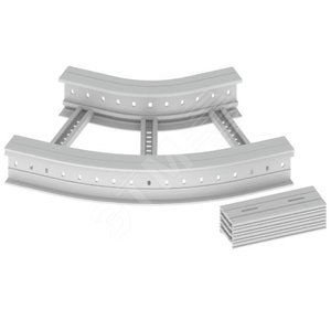 Угол плоский 45 U23X, 135х500 мм, серый RAL7035, R300 (67536-04) - UNEX