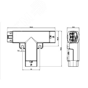 T-блок 3-п 32A, питание ИБП