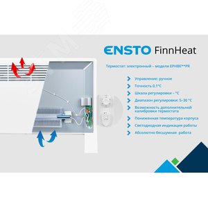 Конвектор 2000W электронный термостат IP21 вилка - фото 2