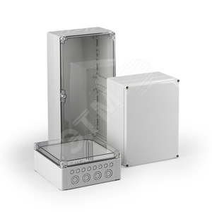 Cubo O 300 x 300 x 185 мм, метрические выбивные отверстие, прозрачная крышка, PC, IP 66/67, включает вставку рамную (OPCM303018T)