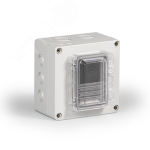 Cubo R для 10 модулей, с окном H=50 мм, глухая стенка, DIN рейка, ABS, IP 65 - ЭНСТО-Рус