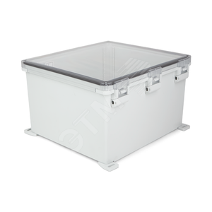 Корпус PolyBox 326 х 276 х 185 мм, петли, защелки, прозрачная крышка, PC, IP66 / IP68 / IP69 - ЭНСТО-Рус