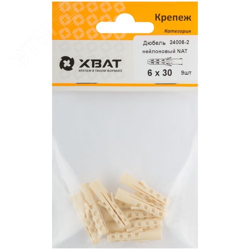 Дюбель NAT6 6х30 нейлон (9шт) - FIT