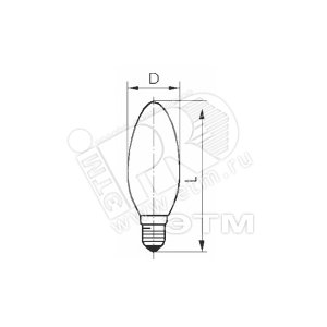 Лампа накаливания декоративная ДС 230-240-60 Е14/25 (4033) - ТЭЛЗ