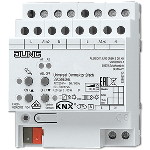 KNX универсальный диммер, 2 канала 20-300 W/VA - JUNG