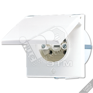 Розетка встраиваемая 16A 400V~ IP 44 с ударопрочной крышкой  слоновая кость - JUNG