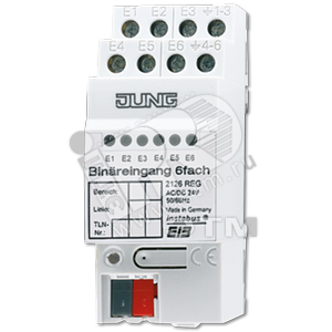 KNX/EIB-ввод бинарный, 24 V, 6 входов (2126REG) - JUNG