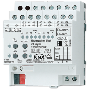 KNX регулятор отопления, 6 каналов с регулятором - JUNG