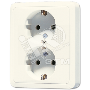 Штепсельная розетка SCHUKO 16A 250V~ сдвоенная  слоновая кость (5020U) - JUNG