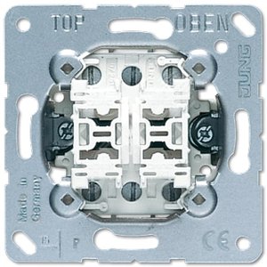 Переключатель самовозвратный 2-клавишный. (проходной) Механизм. 20A 250V - JUNG