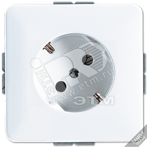 Розетка штепсельная SCHUKO с поворотом на 45 гр. 16A 250V слоновая кость (520-45) - JUNG