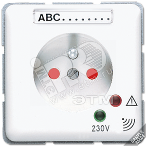 Розетка штепсельная SCHUKO 16A 250V с защитой от перенапряжения и полем для надписи - JUNG
