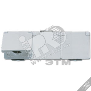 Розетка штепсельная SCHUKO накладная тройная горизонтальная IP44 - JUNG